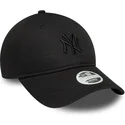 bone-curvo-preto-ajustavel-para-mulheres-com-logo-preto-9twenty-bow-back-da-new-york-yankees-mlb-da-new-era