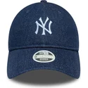 bone-curvo-azul-marinho-ajustavel-para-mulheres-9twenty-denim-da-new-york-yankees-mlb-da-new-era
