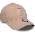 bone-curvo-rosa-ajustavel-para-mulheres-9twenty-dye-denim-da-new-york-yankees-mlb-da-new-era
