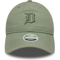 bone-curvo-verde-ajustavel-para-mulheres-com-logo-verde-9twenty-linen-da-detroit-tigers-mlb-da-new-era