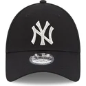 bone-curvo-preto-ajustavel-para-mulheres-9forty-metallic-logo-da-new-york-yankees-mlb-da-new-era