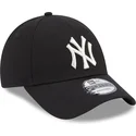 bone-curvo-preto-ajustavel-para-mulheres-9forty-metallic-logo-da-new-york-yankees-mlb-da-new-era