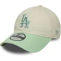 bone-curvo-bege-e-verde-ajustavel-para-mulheres-9twenty-world-series-cooperstown-da-los-angeles-dodgers-mlb-da-new-era