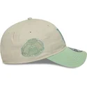 bone-curvo-bege-e-verde-ajustavel-para-mulheres-9twenty-world-series-cooperstown-da-los-angeles-dodgers-mlb-da-new-era