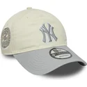 bone-curvo-bege-e-cinza-ajustavel-para-mulheres-9twenty-world-series-cooperstown-da-new-york-yankees-mlb-da-new-era