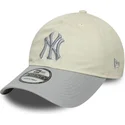 bone-curvo-bege-e-cinza-ajustavel-para-mulheres-9twenty-world-series-cooperstown-da-new-york-yankees-mlb-da-new-era