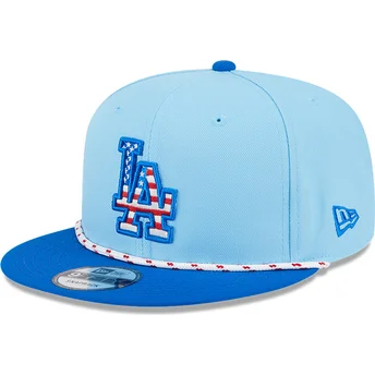 Boné plano azul snapback 9FIFTY 4th July da Los Angeles Dodgers MLB da New Era