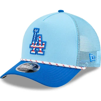 Boné trucker azul 9FORTY M-Crown A Frame 4th July da Los Angeles Dodgers MLB da New Era