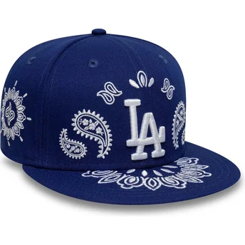 Boné plano azul justo 59FIFTY Paisley da Los Angeles Dodgers MLB da New Era