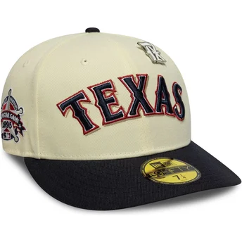 Boné curvo bege e azul marinho justo 59FIFTY All Star Game Pin da Texas Rangers MLB da New Era