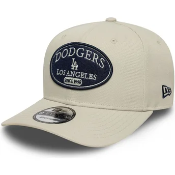 Boné curvo bege snapback 9SEVENTY Stretch Snap Patch da Los Angeles Dodgers MLB da New Era