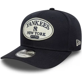 Boné curvo azul marinho snapback 9SEVENTY Stretch Snap Patch da New York Yankees MLB da New Era
