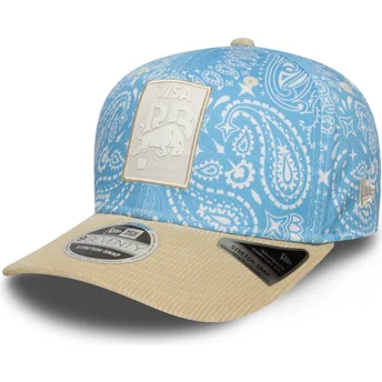 Boné curvo azul e bege snapback 9SEVENTY Stretch Snap Lifestyle da Racing Bulls F1 Team Formula 1 da New Era