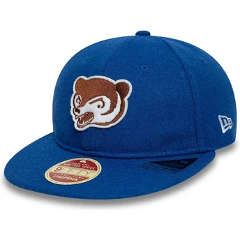 Boné plano azul ajustável 9FIFTY Retro Crown Heritage da Chicago Cubs MLB da New Era