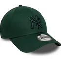 bone-curvo-verde-ajustavel-com-logo-verde-9forty-league-essential-da-new-york-yankees-mlb-da-new-era