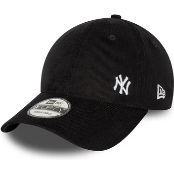 Boné curvo preto ajustável 9FORTY Flawless Cord da New York Yankees MLB da New Era