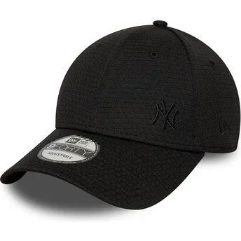 Boné curvo preto snapback com logo preto 9FORTY Flawless Mesh da New York Yankees MLB da New Era