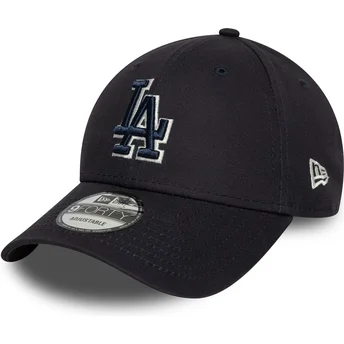 Boné curvo azul marinho ajustável com logo azul 9FORTY Team Outline da Los Angeles Dodgers MLB da New Era