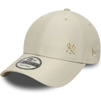 Boné curvo bege ajustável com logo bege 9FORTY Tonal Flawless da New York Yankees MLB da New Era