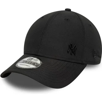 Boné curvo preto ajustável com logo preto 9FORTY Tonal Flawless da New York Yankees MLB da New Era