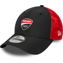 bone-curvo-preto-e-vermelho-ajustavel-9forty-logo-da-ducati-motor-motogp-da-new-era
