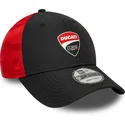 bone-curvo-preto-e-vermelho-ajustavel-9forty-logo-da-ducati-motor-motogp-da-new-era
