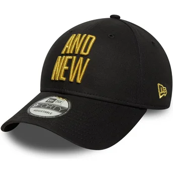 Boné curvo preto ajustável 9FORTY Metallic Champ da UFC Ultimate Fighting Championship And New da New Era