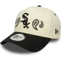 bone-curvo-bege-e-preto-snapback-a-frame-paisley-da-chicago-white-sox-mlb-da-new-era
