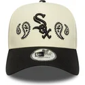 bone-curvo-bege-e-preto-snapback-a-frame-paisley-da-chicago-white-sox-mlb-da-new-era