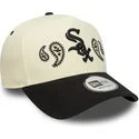 bone-curvo-bege-e-preto-snapback-a-frame-paisley-da-chicago-white-sox-mlb-da-new-era