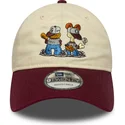bone-curvo-bege-e-grena-ajustavel-9twenty-da-garfield-e-odie-da-new-era