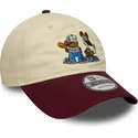 bone-curvo-bege-e-grena-ajustavel-9twenty-da-garfield-e-odie-da-new-era