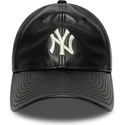 bone-curvo-preto-ajustavel-9twenty-leather-da-new-york-yankees-mlb-da-new-era