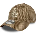 bone-curvo-castanho-ajustavel-9twenty-houndstooth-da-los-angeles-dodgers-mlb-da-new-era