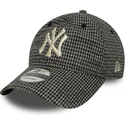 bone-curvo-preto-ajustavel-9twenty-houndstooth-da-new-york-yankees-mlb-da-new-era