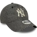 bone-curvo-preto-ajustavel-9twenty-houndstooth-da-new-york-yankees-mlb-da-new-era