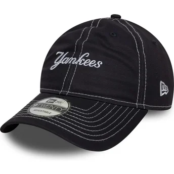 Boné curvo azul marinho ajustável 9TWENTY Contrast Stitch da New York Yankees MLB da New Era