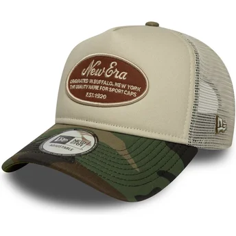 Boné trucker multicolor A Frame Camo Oval Patch da New Era