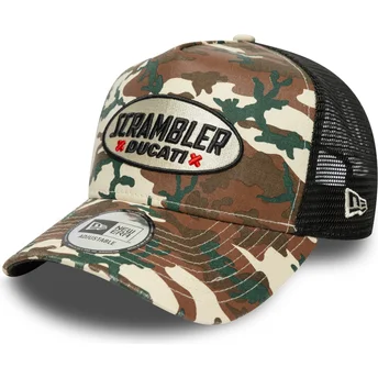 Boné trucker camuflagem A Frame Scrambler da Ducati Motor MotoGP da New Era
