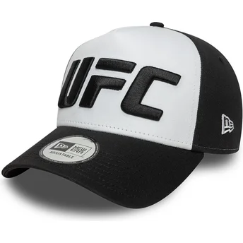 Boné curvo branco e preto A Frame Core da UFC Ultimate Fighting Championship da New Era