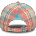 bone-curvo-rosa-e-azul-ajustavel-para-mulheres-9forty-check-da-new-york-yankees-mlb-da-new-era