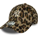 bone-curvo-leopardo-ajustavel-para-mulheres-9forty-cosy-animal-da-new-york-yankees-mlb-da-new-era