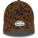bone-curvo-leopardo-ajustavel-para-mulheres-9forty-leopard-cord-da-new-york-yankees-mlb-da-new-era