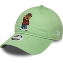 bone-curvo-verde-claro-ajustavel-para-mulheres-9twenty-bear-da-ac-milan-serie-a-da-new-era