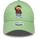 bone-curvo-verde-claro-ajustavel-para-mulheres-9twenty-bear-da-ac-milan-serie-a-da-new-era