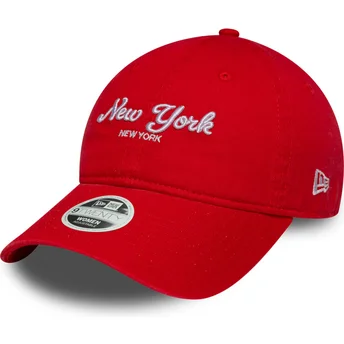 Boné curvo laranja ajustável para mulheres 9TWENTY City da New York da New Era