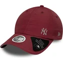 bone-curvo-grena-ajustavel-para-mulheres-open-back-flawless-da-new-york-yankees-mlb-da-new-era
