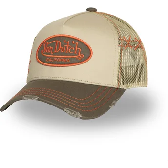 Boné trucker bege USED 06 da Von Dutch