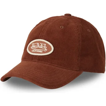 Boné curvo castanho ajustável LOG06 da Von Dutch