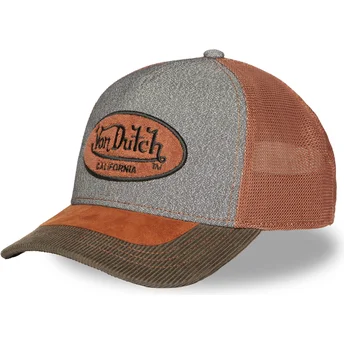 Boné trucker cinza e castanho SHIELD01 da Von Dutch
